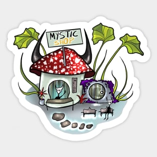 Mushroom House- Mystic Shop Sticker